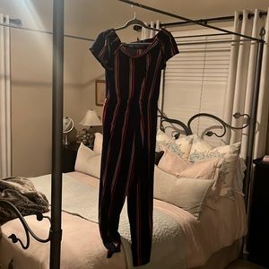 One piece striped jumpsuit. Worn once size small